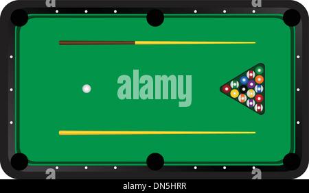 Table de billard avec des boules Illustration de Vecteur