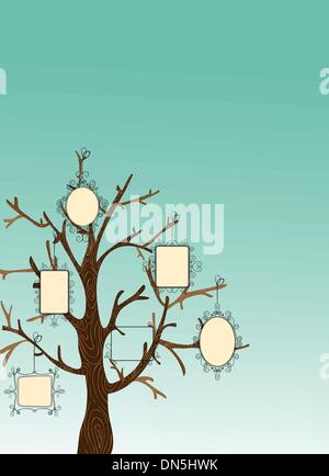 Vintage Photo frames tree Illustration de Vecteur