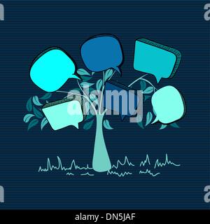 Discours bulle Vintage tree Illustration de Vecteur
