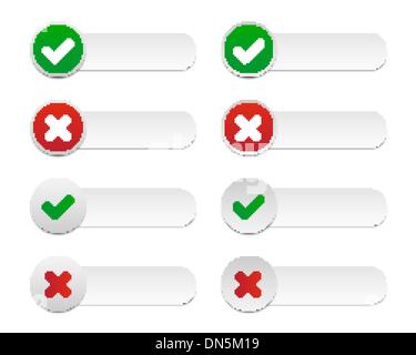 Les étiquettes de validation Illustration de Vecteur