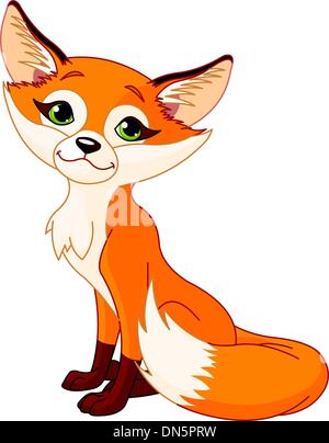 Cute cartoon fox Illustration de Vecteur