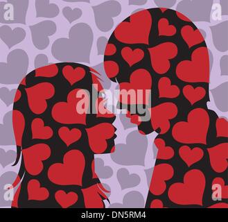 Vector young man and woman Illustration de Vecteur