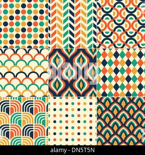 Retro seamless pattern coloré Illustration de Vecteur