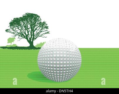 Balle de golf sur le green Illustration de Vecteur