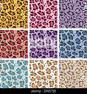 Peau d'animal coloré vecteur les textures de Leopard Illustration de Vecteur