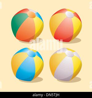 Vector set de ballons de plage Illustration de Vecteur