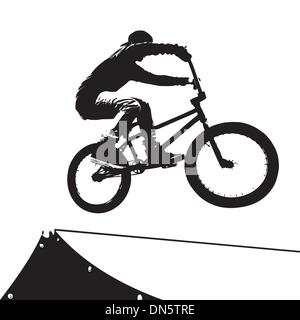 Silhouette Biker extrême Illustration de Vecteur