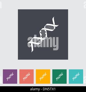 Icône plate de l’ADN. Illustration de Vecteur