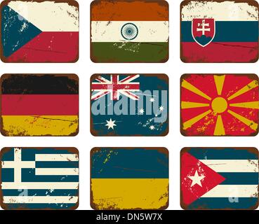 Vintage metal Flags Illustration de Vecteur