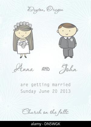 Carte d'invitation de mariage Illustration de Vecteur