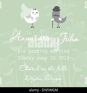 Carte d'invitation de mariage Illustration de Vecteur