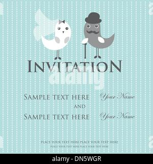 Carte d'invitation de mariage Illustration de Vecteur