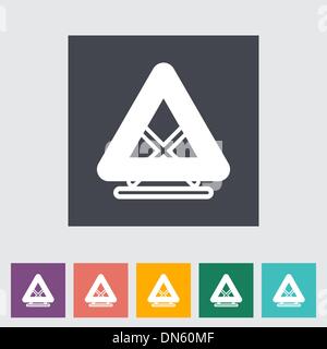 Triangle d'avertissement seule simple icône. Illustration de Vecteur