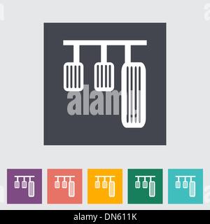 Voiture à pédale seule simple icône. Illustration de Vecteur