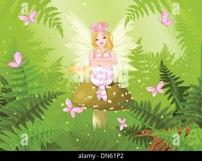 Magic fairy in forest Illustration de Vecteur