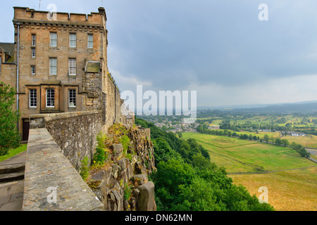 Vue depuis le mur de château, Château de Stirling, Stirling, Central, Ecosse, Royaume-Uni Banque D'Images