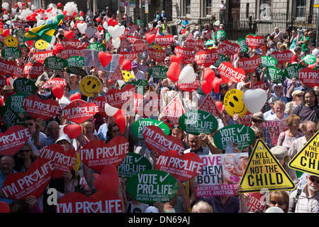 Entre 60 et 000 personnes se rassemblent à Dublin pour l'ensemble de l'Irlande pour la vie rallye pour protester contre la nouvelle loi sur l'avortement en Irlande. Banque D'Images