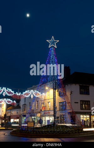 Lumières de Noël, Bridge Street, Stratford-upon-Avon, Royaume-Uni Banque D'Images