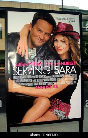 20 août 2002 - Los Angeles, Californie, USA - ..SERVING SARA - PREMIÈRE MONDIALE.Samuel Goldwyn Theatre, l'AMPAS, BEVERLY HILLS, CA.20 août 2002. NINA PROMMER/ 2002 K25861NP.(Image Crédit : © Globe Photos/ZUMAPRESS.com) Banque D'Images