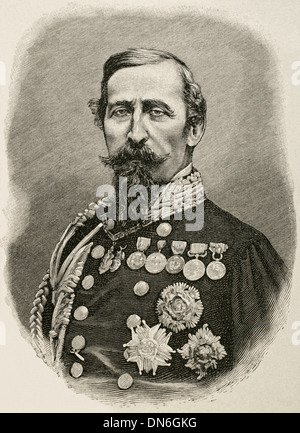 Alfonso La Marmora (1804-1878). Militaire et homme d'État italien. Premier Ministre de l'Italie. La gravure. Banque D'Images