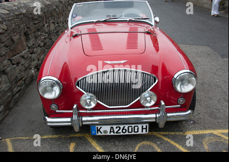 Old Red Austin Healey Classic Vintage Car Banque D'Images