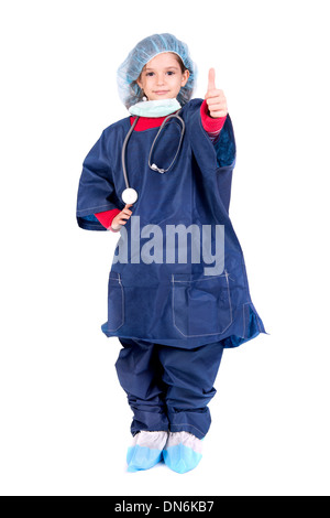 Jeune fille avec uniforme de chirurgien Banque D'Images