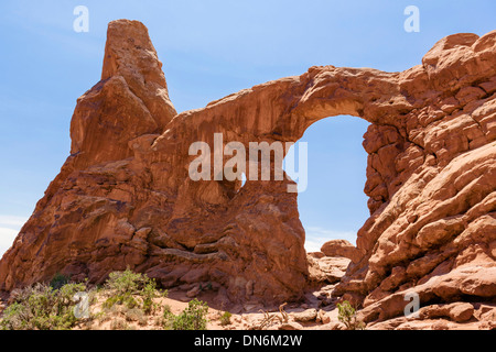 Passage de tourelle dans la section Windows, Arches National Park, Utah, USA Banque D'Images