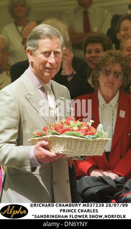 28 juillet 1999 - Grande-Bretagne - 28/07/99 .LE PRINCE CHARLES .''SANDRINGHAM FLOWER SHOW'',NORFOLK(Image Crédit : © Globe Photos/ZUMAPRESS.com) Banque D'Images