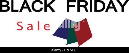 Des sacs de papier sur le Black Friday Vente Banner Illustration de Vecteur