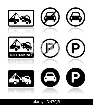 Pas de parking, parking interdit sign Illustration de Vecteur