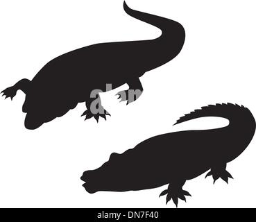 Silhouettes Reptile Illustration de Vecteur