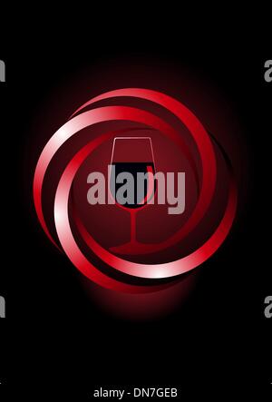 L'icône dynamique pour l'icône de vin rouge un verre de vin rouge Illustration de Vecteur