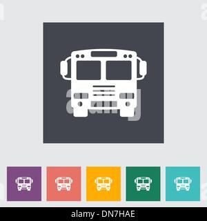 Icône plate de bus. Illustration de Vecteur