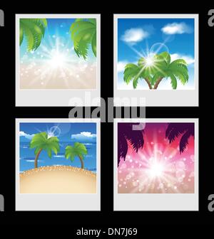 Set photo frames avec des plages Illustration de Vecteur