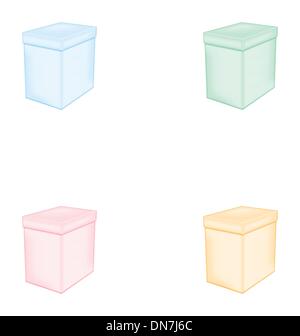 Les boîtes non imprimé coloré Groupe fermé Illustration de Vecteur