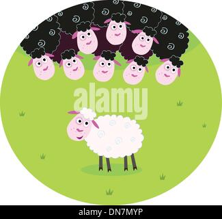 Mouton noir et blanc Illustration de Vecteur