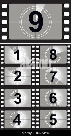 Les numéros de compte à rebours du film. Vector Illustration Illustration de Vecteur