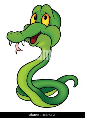 Serpent vert Smiling Illustration de Vecteur