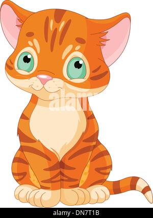 Cute Kitten Tabby Illustration de Vecteur