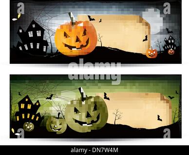 Deux bannières Halloween Vector Illustration de Vecteur