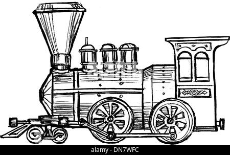 Train à vapeur d'époque Illustration de Vecteur