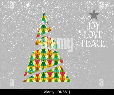 Joyeux Noël arbre coloré forme. Illustration de Vecteur