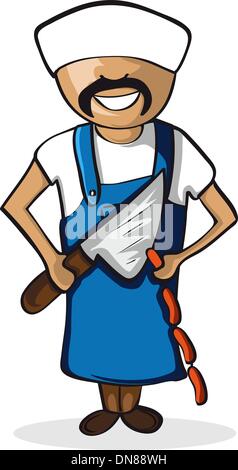 Profession homme butcher personnage. Illustration de Vecteur
