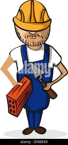 Profession construction worker personnage. Illustration de Vecteur