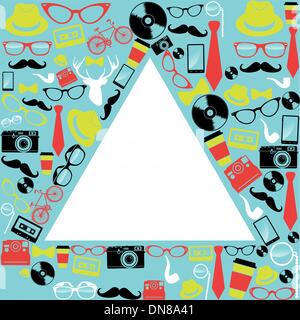 Icônes Vintage hipsters triangle. Illustration de Vecteur