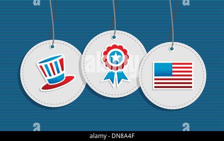 Insignes USA patriotique suspendus. Illustration de Vecteur