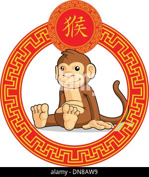 Signe zodiacal chinois singe - Animaux Illustration de Vecteur