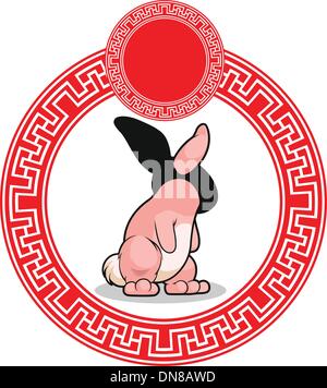 Signe zodiacal chinois lapin - Animaux Illustration de Vecteur