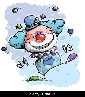 Clown Juggling - Couleurs Garçon Illustration de Vecteur