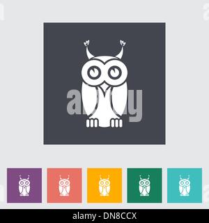 Icône plate hibou Illustration de Vecteur